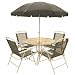 Milano Textilene Metal Glass 6pc Patio Garden Furniture