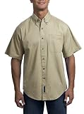 Upscale 100% Cotton Short Sleeve Twill Shirt - Stone Color