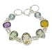 Sterling Silver Multi Stone Toggle Bracelet