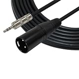 GLS Audio 6ft Cable 1/8 TRS Stereo to XLR Male - 6' Cables 3.5mm (Mini) to XLR-M Cord for iPhone, iPod, Computer, and more - Single