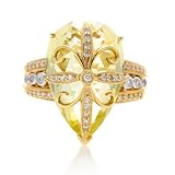 18k Yellow Gold 1 Ct Diamond Citrine Victorian Ring