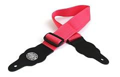 Gaucho Pink Nylon Guitar Strap for Electric/Acoustic/Bass Guitar with Built in Pick Holder