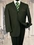 MENS NICE 2PC 3 BUTTON SOLID COLOR OLIVE MENS SUIT BY: TESSORI UOMO. SUPER 150'S EXTRA FINE ITALIAN WOOL SUIT