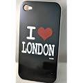 Accessory Master - Noir Coque de protection arri�re ' I love London' / d'Angleterre / motif Drapeau ' I love London' avec ecran protecteur pour Apple Ipod touch 4