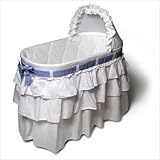 Bassinet with Full Skirt and Gingham Ribbons