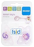 from MAM Pack of 2 MAM Glow in the Dark Baby Dummies/ Soothers/ Pacifiers Newborn 0+ months Blue or Pink