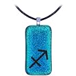 SAGITTARIUS Zodiac - Dichroic Glass Pendant with .925 bail