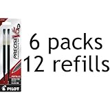 Value Pack of 6 - Pilot Precise V5 RT Liquid Ink Refill, 2-Pack for Retractable Rolling Ball Pens, Extra Fine Point, Black Ink (77273)