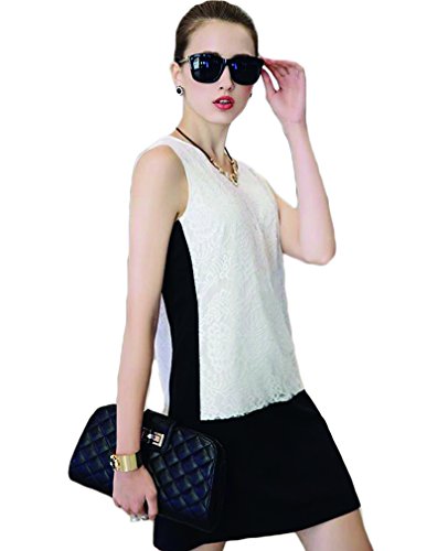 (ディーコッテ)D'Kotte 花柄 ノースリーブ ワンピース ミニ スカート 丈 バイカラー リゾート ワンピ 春 夏 neay040