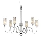 Schonbek EL2220RV Silver / Rave Strass Geometrix--Elements Crystal Six Light Up Lighting Chandelier from the Geometrix--Elements Collection