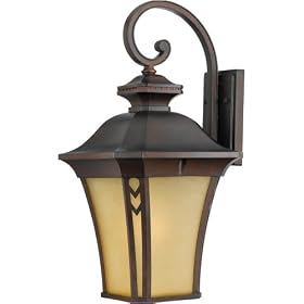 Quoizel NF8412TB Norfolk Wall Lantern with Amber Glass, Terra Bronze, 25-Inch Extra Large by Quoizel