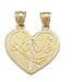 Breakable Love Heart Charm Pendant 14k Yellow Gold Big