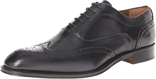 Massimo Matteo Men s 5-Eye Bal Wing Tip Black Oxford 10.5 M