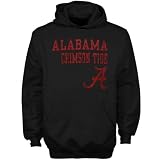 Alabama Crimson Tide Youth Black Stacked Hoodie Sweatshirt