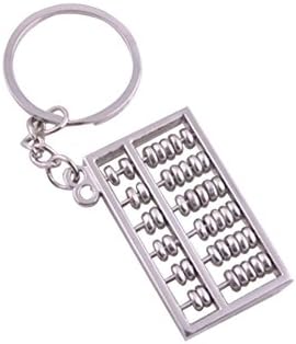 Etiger® Fashion Creative Stylish Alloy Stereo Abacus Key Ring Chain Silver Cute Key Chain Versatile Metal