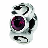 Sterling Silver Reflections 3-Stone Red Swarovski Crystal January Birthstone Bead (4mm Diameter Hole)