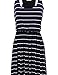 Awesome21 Line Striped Sleeveless Tank Racerback Long Maxi Dresses Navy Size L