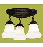 12W White Puffy Rose 3 Lt Semi-Flush Ceiling Fixture