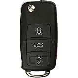 KeylessOption Keyless Entry Remote Control Car Flip Key Fob Replacement for HLO1J0959753AM, HLO1J0959753DC