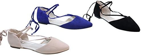 BOLARO SF6104 Women's Pointed Toe Strappy Flat Sandals, Color:PEACH, Size:6