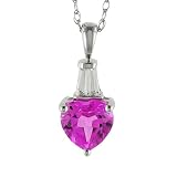 1.0 Ct.T.W. Heart Created Pink Ruby Cubic Zirconium Pendant