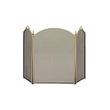 Outdoor Living : UniFlame 3 Fold Solid Antique Brass Screen (34x52)