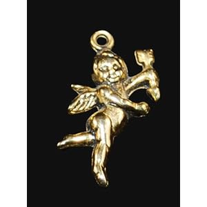 Buy 20 pcs Angel Cherub Charms - Antique Gold Finish including Jump Rings by Ear Mitts; EarMitts
