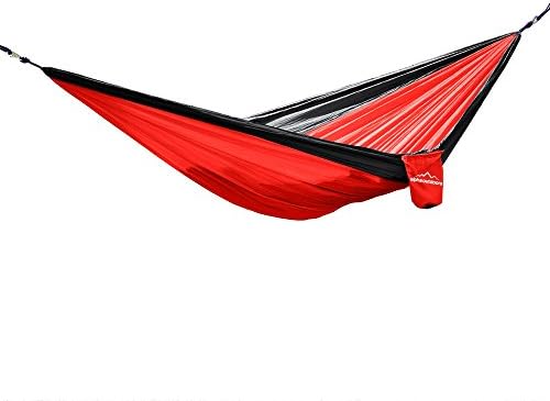 Camping Hammock - Best Value for Money Adjustable Portable Double and Single Multifunctional Mil Spec Parachute Nylon Fabric Weather Proof Backpacking Travel Hiking and Indoor use by Alpha Outdoors