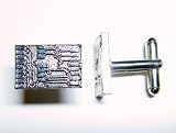 Silver Circuit Board Cufflinks By Classic Cufflinks