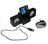 greymobiles iPod BLACK Stereo Portable Speakers i Pod Nano 1GB/2GB/4GB/8GB...