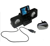 greymobiles iPod BLACK Stereo Portable Speakers i Pod Nano 1GB/2GB/4GB/8GB...