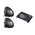 2 KENWOOD KFC-W3012 (12 inch 1200 Watt Subwoofers) & KENWOOD KAC-9105D (Mono Channel Amplifier) PACKAGE DEAL