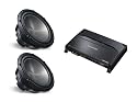 2 KENWOOD KFC-W3012 (12 inch 1200 Watt Subwoofers) & KENWOOD KAC-9104D (Mono Channel Amplifier) PACKAGE DEAL