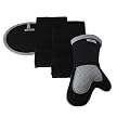 Kitchen Towel and Pot Holder Black 4-pc. Set