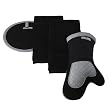 Kitchen Towel and Pot Holder Black 4-pc. Set