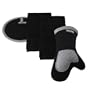 Kitchen Towel and Pot Holder Black 4-pc. Set