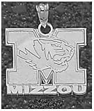 Logo Art Missouri Tigers Sterling Silver Team Logo 5/8 Pendant