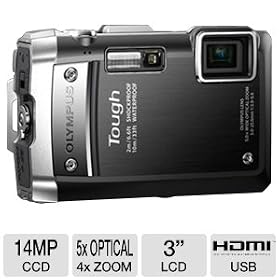 Olympus TG-810 Tough 14 MP, 5x Wide Optical Zoom (28mm), 3 920K LCD (Black) by Olympus