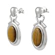 Sterling Silver Tiger's Eye Oval Earrings