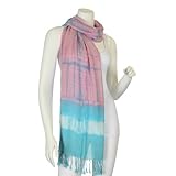 Exquisite Fashion Scarf - Stripe Dyed fringes Shawl Scarf Wrap with Fringe- Blue Exquisite Fashion Scarf - Stripe Dyed fringes Shawl Scarf Wrap with Fringe- Blue