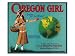 Oregon Girl Apple Crate Label - Elgin, OR Collections Premium Poster Print, 18x24