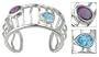 Amethyst and topaz bracelet, 'Mystic Rainbow' 6.7" L (end to end) x 1.4" W
