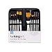 KINGART 205-12 Artist Case, Set of 12 Paint Brush Set, White/Black 12 Piece