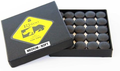 Wonders Shop USA New Billiards Cue Tips 100% Genuine Buffalo Hide EXCLUSIVE RHINO BRAND - 13 mm MEDIUM SOFT Rating - 50 Pieces Per Pack - COLOR BLACK