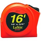 Lufkin HV1316 3/4-Inch x 16 Hi-Viz1/2 Orange Power Return Tape Measure