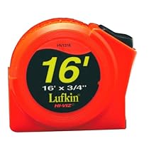 Lufkin HV1316 3/4-Inch x 16 Hi-Viz½ Orange Power Return Tape Measure

