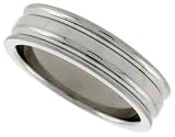 Surgical Steel 1/4 (6 mm) Flat Band with 2 Grooves