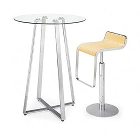 Clear Glass Top Bar Table With 2 Barstools