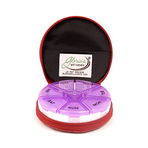 ZipARound Travel Pill Case, 7Day Round Zippered Pill Organizer