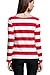 OUGES Women's Long Sleeve Stripe Pattern T-Shirts,Red White Stripe,XX-Large